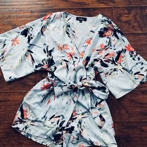 Light Blue Print Romper Size S